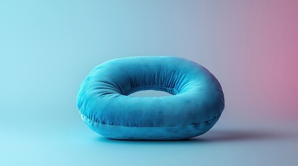 Blue Velvet Ring Cushion: Modern Home Decor, Cozy Comfort, Soft Plush Pillow for Relaxation