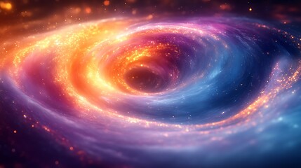 Glowing cosmic swirl, nebula vortex.