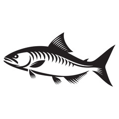 Dynamic Mackerel Silhouette Vector Illustration Striped Fish Design