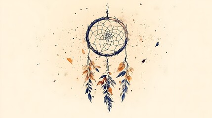 Artistic Dream Catcher with Autumnal Feathers Design