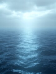 Obraz premium Serene ocean scene with soft light.