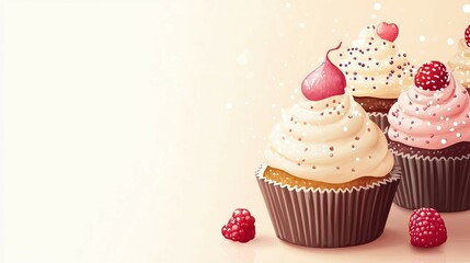 Birthday cake with colorful cream, delicious and attractive