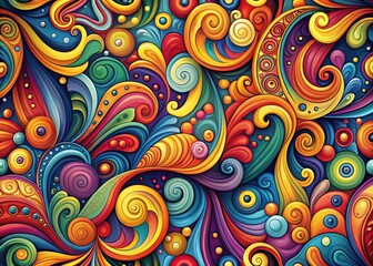 Fototapeta premium Abstract Colorful Swirling Organic Shapes Background - Bright, Sharp Pattern Design