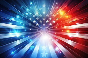 Obraz premium Abstract USA Flag Paint Splash Art