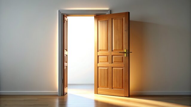 Classic Wood Door Animation, Alpha Matte, Z-Depth, High-Resolution 3D Render