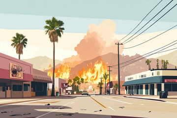 Illustration of LA burning 