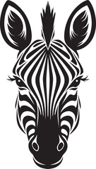 Zebra face silhouette vector illustration art