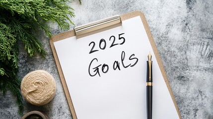 Abstract Geometric 2025 Goal Map with Floating Orbs and Colorful Swirls