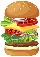 Delicious Burger with Fresh Ingredients