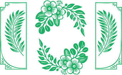 minimalist floral borders and frames for modern branding and invitations