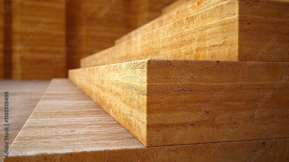 Poster captivating close-up: textured stone steps in modern architecture. a detailed view of architectural 