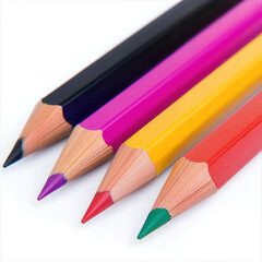 Fototapeta premium Colorful pencils with sharp tips on white background