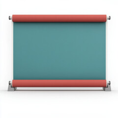 Obraz premium teal projector screen with red borders on white background