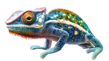 chameleon isolated on white background