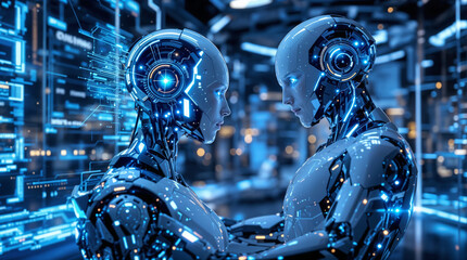 Fototapeta premium High-Tech Cybersecurity Shield Animation with Digital Data Streams for Enhanced Security