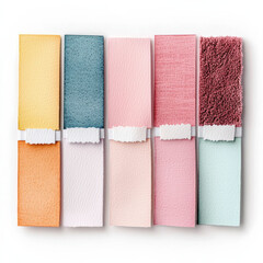 Fototapeta premium Colorful textured paper samples in row for design inspiration