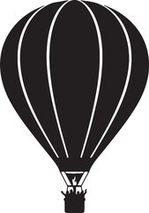 Obraz premium Hot air balloon silhouette vector illustration on a white background.