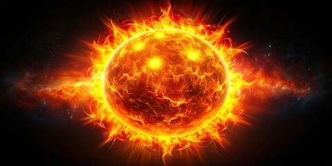 Naklejka premium Sun & Flame Abstract Art
