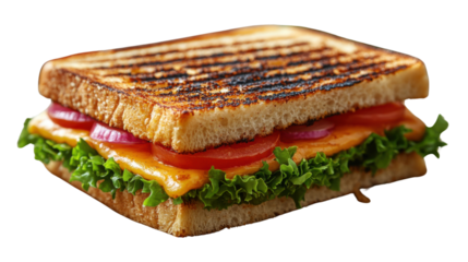 sandwich with ham and cheese isolated on hite background