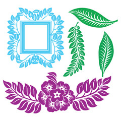 elegant botanical-inspired frames and dividers for wedding and branding designs