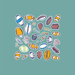 Sport ornament doodle art design vector template illustration