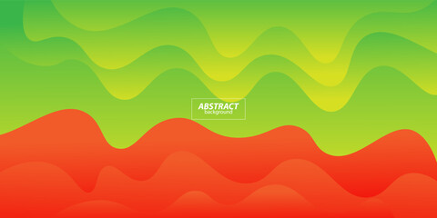 Green and orange gradient wave dynamic abstract background with wave shape. Simple style background with fresh and colorful creative elements. Vector Eps10