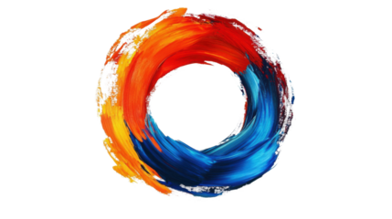 Abstract paint circle transparent background