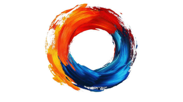 Abstract paint circle transparent background