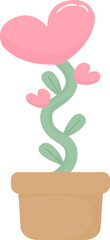 heart flower in a pot