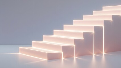 Artistic Vision of Radiant Stairs in a Dreamlike World