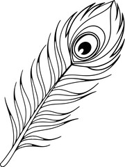 Obraz premium Elegant Peacock Feather Ready-to-print coloring page on standard 8.5x11 inch paper