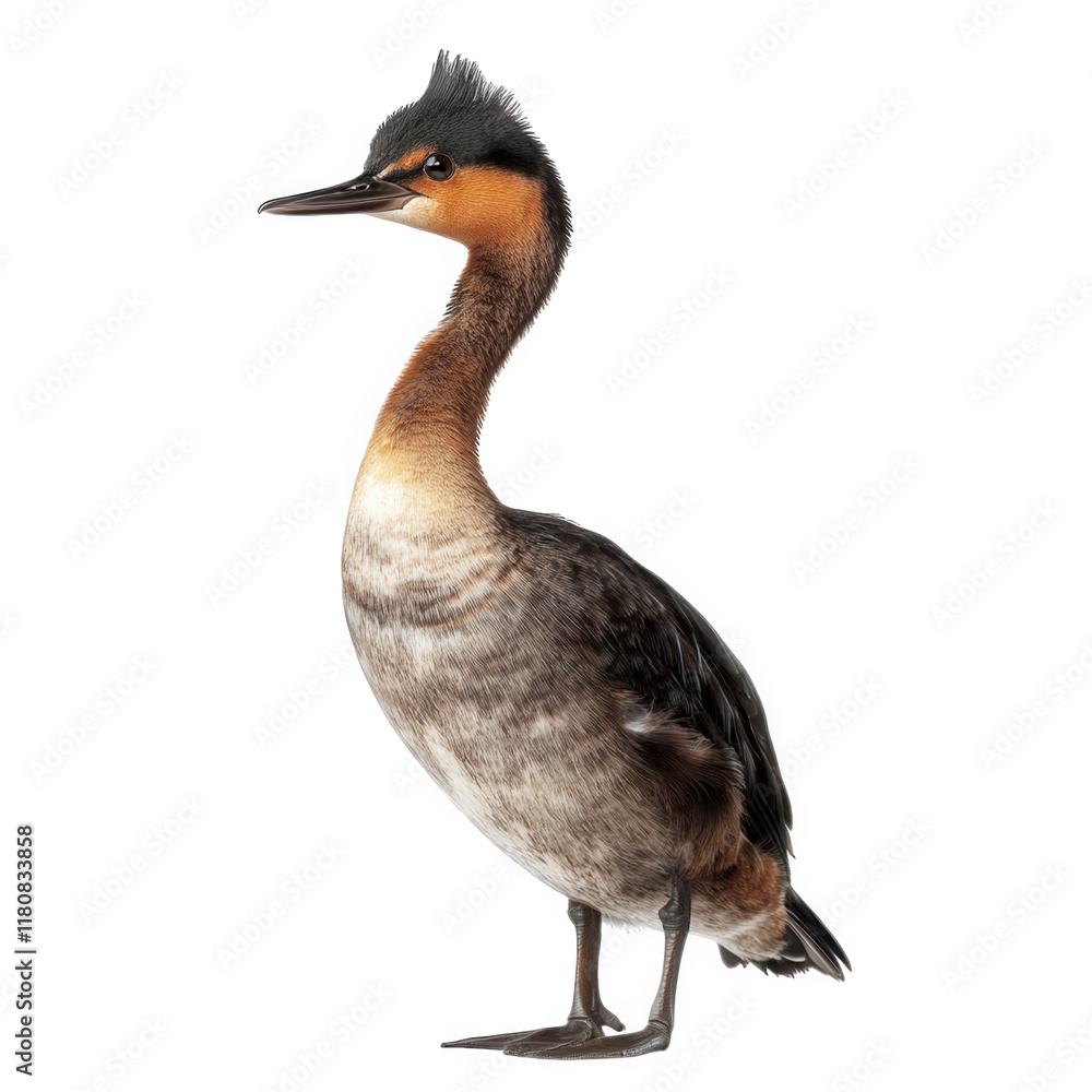 Poster standing bird with a long neck and distinctive plumage. showcasing its elegant posture and unique co