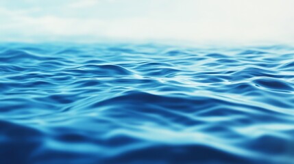 Naklejka premium A serene view of undulating ocean waves, reflecting light and creating a tranquil atmosphere.