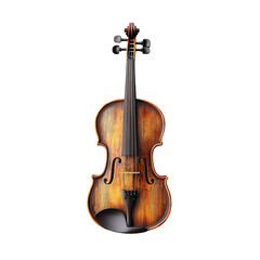 Fototapeta premium Violin on white isolated background showcasing detailed craftsmanship and elegant design.