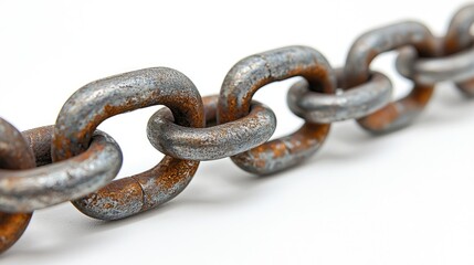 Obraz premium Close-up of a Rusty Metal Chain: Texture, Strength, and Industrial Design