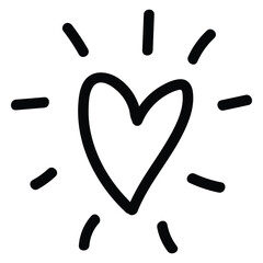  heart line art doodle.  Hand drawn hearts. Hand drawn love symbol collection. 