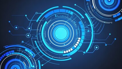 Technological blue circular pattern
