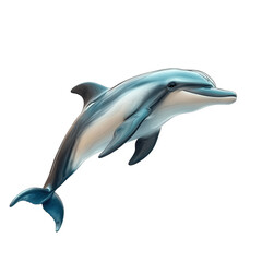 stylized dolphin. depicted in a sleek and artistic manner. showcasing its graceful form and fluid movement the dolphin's colors blend shades of blue and white. emphasizing its aquatic nature and beaut