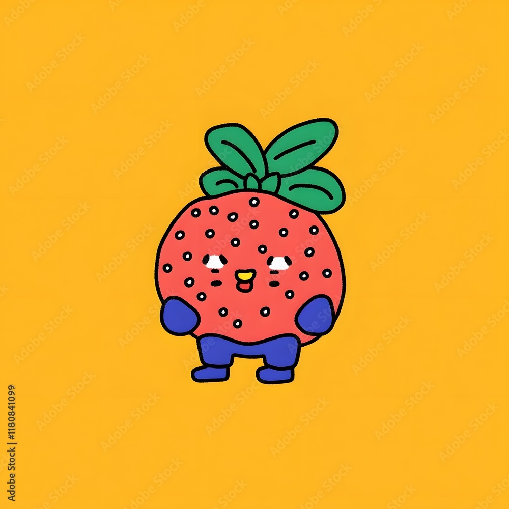 Poster The tart and delightful raspberry on a bold solid background