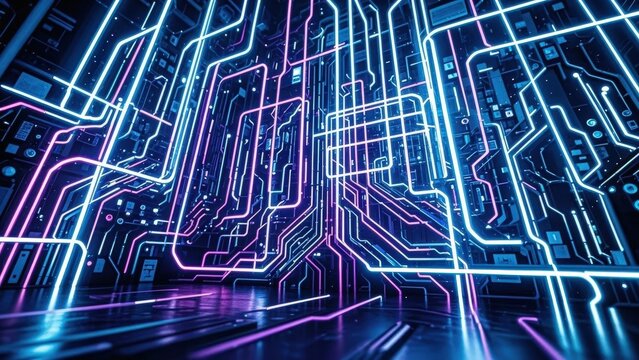 Cool neon light circuit board