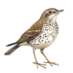 Naklejka premium Songbird Illustration: A detailed illustration of a charming songbird, showcasing its intricate plumage and delicate features.