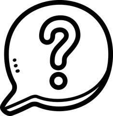 Questions doodle vector icon and illustration