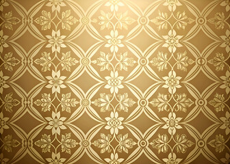 Gold Floral Pattern Wallpaper Design