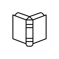Open book outline icons, minimalist vector illustration ,simple transparent graphic element .Isolated on white background