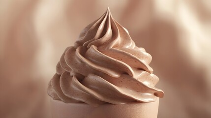 Luxurious Mocha Mousse Whipped Cream with Smooth and Creamy Texture for Decadent Dessert Visuals