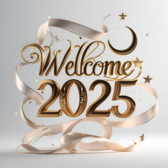 Welcome 2025 card lettering 