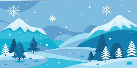 Naklejka premium winter background with snowflakes on a beautiful frosty scene