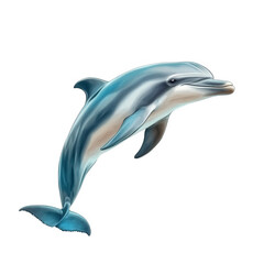 Fototapeta premium a realistic illustration of a dolphin. showcasing its sleek body and playful demeanor the dolphin is portrayed in a dynamic pose. suggesting motion and grace. with shades of blue and gray that reflect