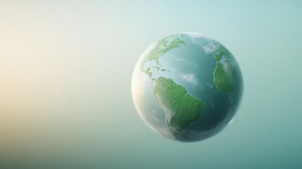 Fototapeta premium A globe with green continents and a blue ocean