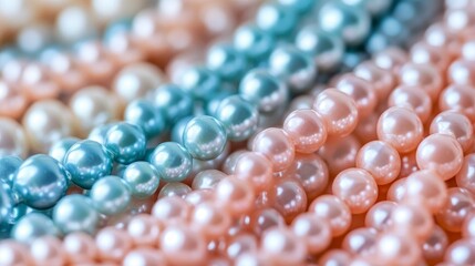 Luminous Pearl Strands Pastel Hues and Elegant Texture